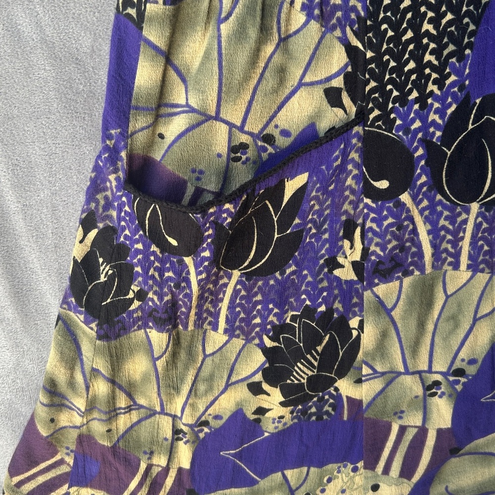 Free people floral dress race back crochet purple black beige - Picture 4 of 8